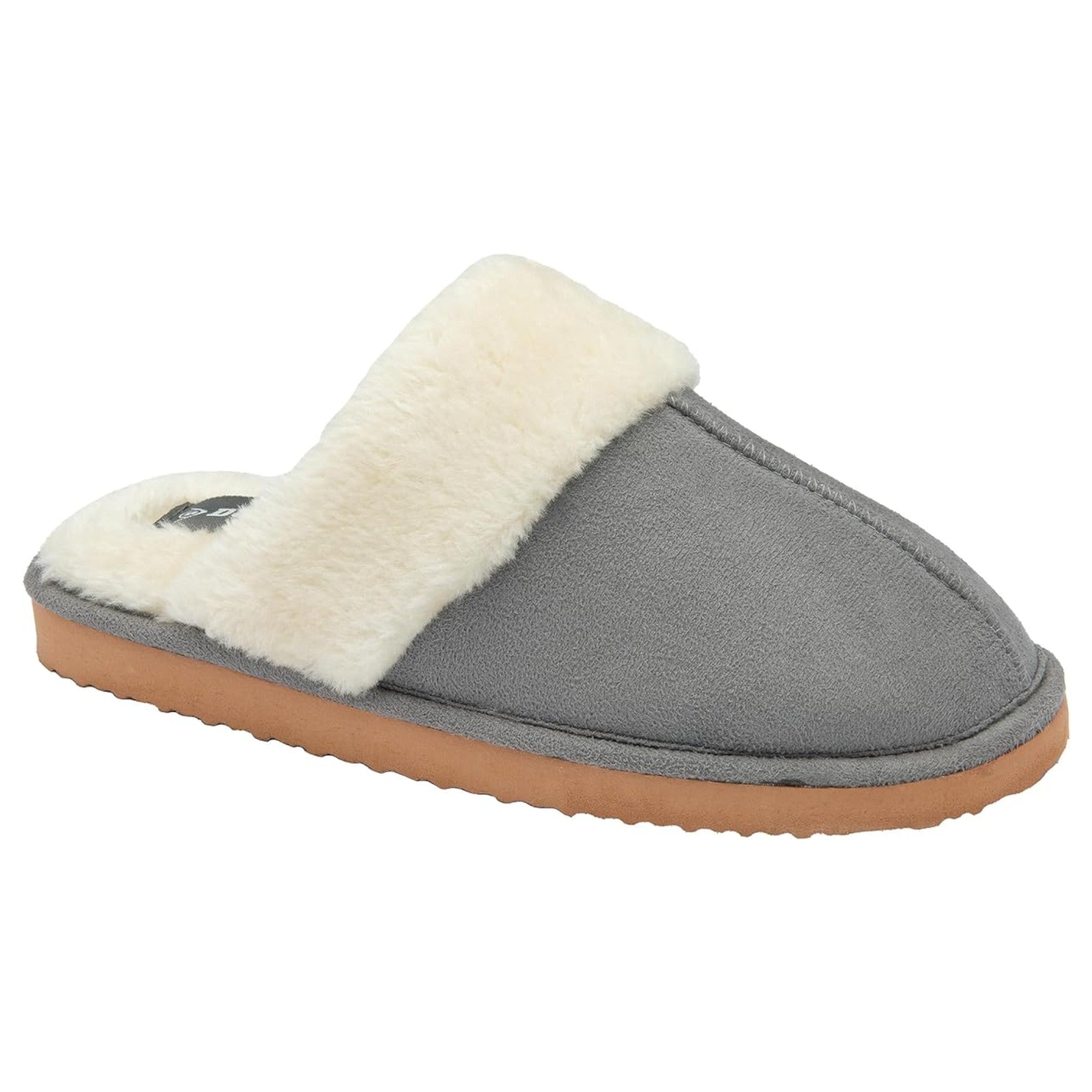 Ladies Dunlop footwear women’s mule slippers for indoor comfort with memory foam in grey